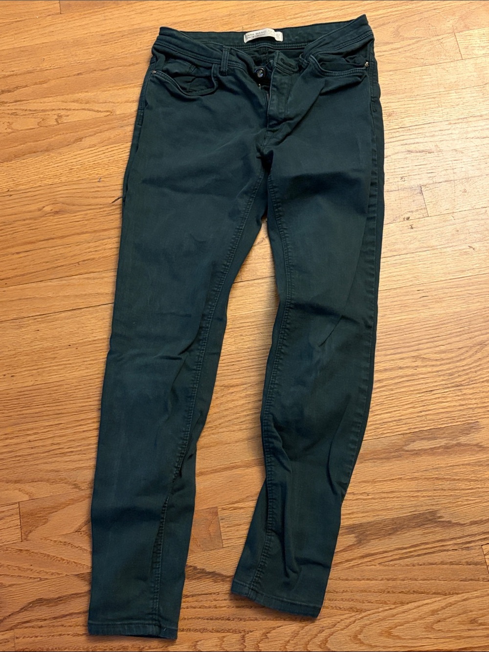 Zara Men's Skinny Jeans in Deep Forest Green